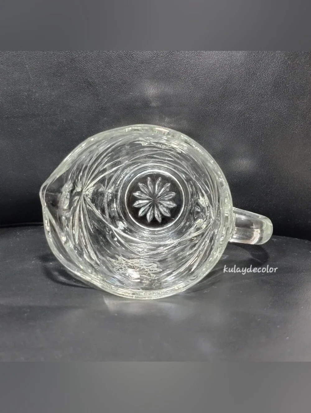 Vintage Anchor Hocking Clear Glass Creamer Covered Sugar Bowl Set with Lid EAPC